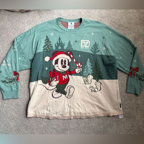 Spirit Jersey Sweater Adult XXL Mickey Mouse Christmas Disney World Lined 2022 - Picture 1 of 7